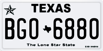 TX license plate BGO6880