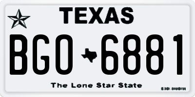 TX license plate BGO6881