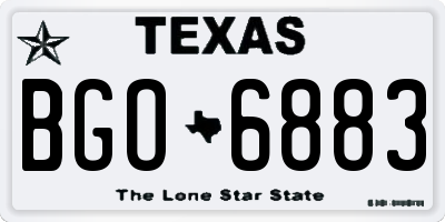 TX license plate BGO6883