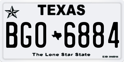 TX license plate BGO6884