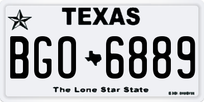 TX license plate BGO6889
