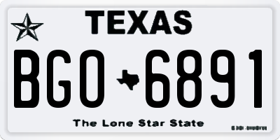 TX license plate BGO6891