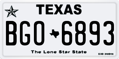 TX license plate BGO6893