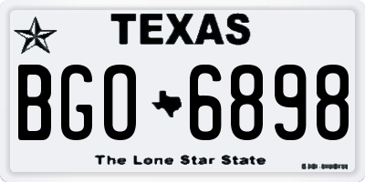 TX license plate BGO6898