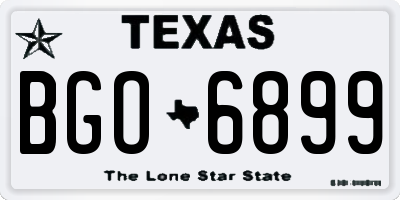 TX license plate BGO6899