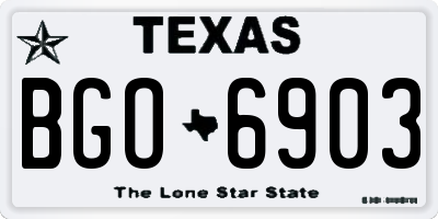 TX license plate BGO6903