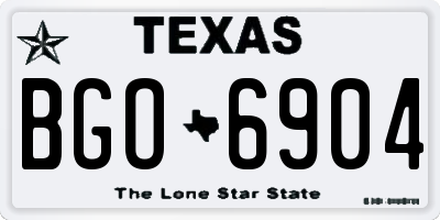 TX license plate BGO6904