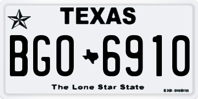 TX license plate BGO6910