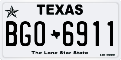 TX license plate BGO6911