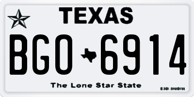 TX license plate BGO6914