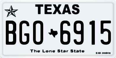 TX license plate BGO6915