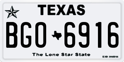TX license plate BGO6916