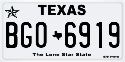 TX license plate BGO6919