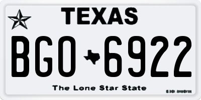 TX license plate BGO6922