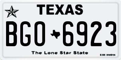 TX license plate BGO6923