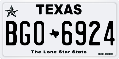 TX license plate BGO6924