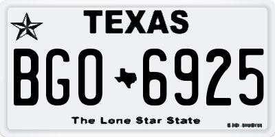 TX license plate BGO6925
