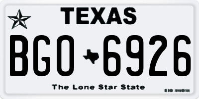 TX license plate BGO6926