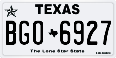 TX license plate BGO6927