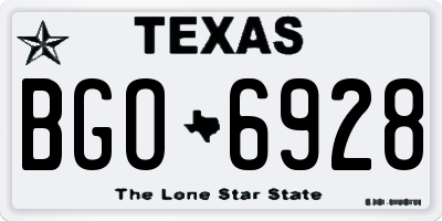 TX license plate BGO6928