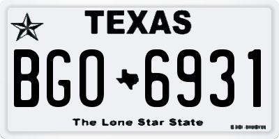 TX license plate BGO6931