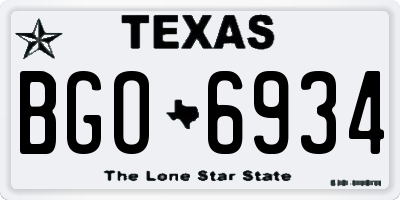 TX license plate BGO6934