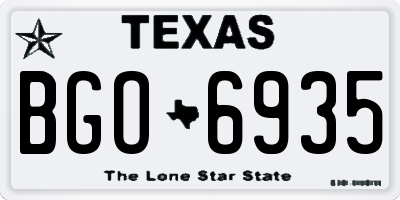 TX license plate BGO6935