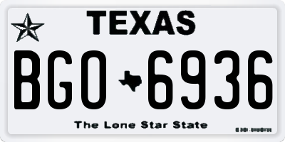 TX license plate BGO6936