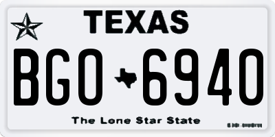 TX license plate BGO6940