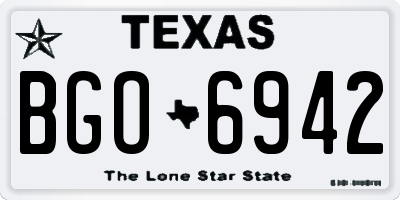 TX license plate BGO6942