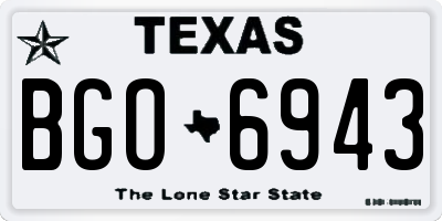 TX license plate BGO6943