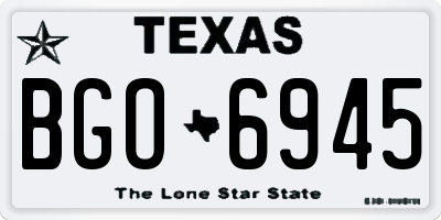 TX license plate BGO6945