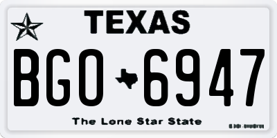TX license plate BGO6947