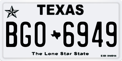 TX license plate BGO6949