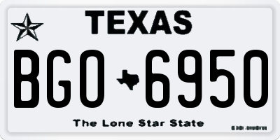 TX license plate BGO6950