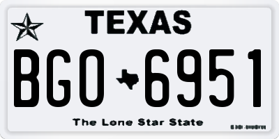 TX license plate BGO6951