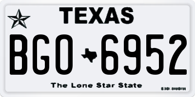 TX license plate BGO6952