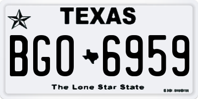 TX license plate BGO6959