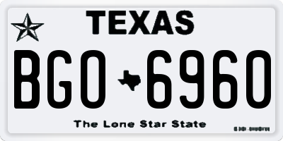TX license plate BGO6960