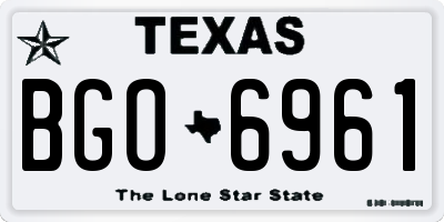 TX license plate BGO6961