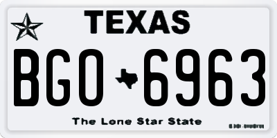 TX license plate BGO6963