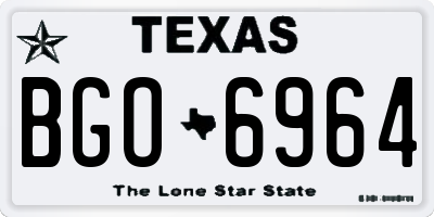 TX license plate BGO6964