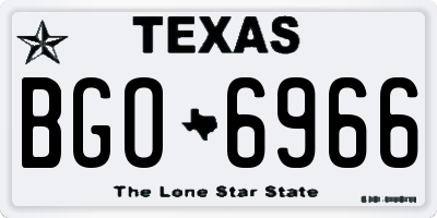 TX license plate BGO6966
