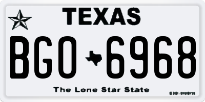 TX license plate BGO6968