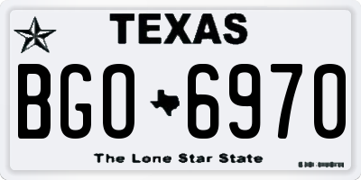 TX license plate BGO6970