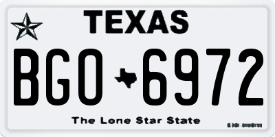 TX license plate BGO6972