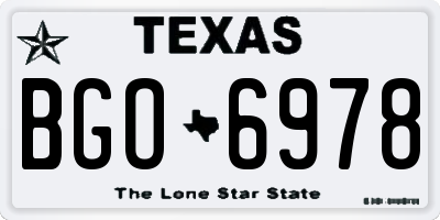 TX license plate BGO6978