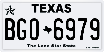 TX license plate BGO6979