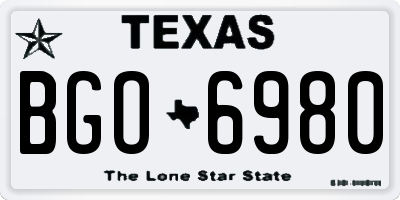 TX license plate BGO6980