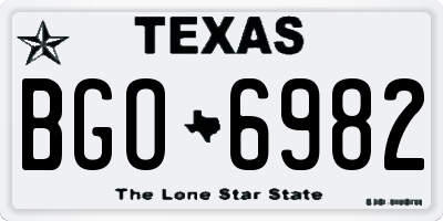 TX license plate BGO6982